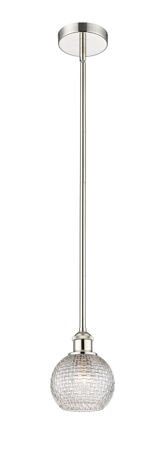 Innovations 616-1S-PN-G122C-6CL One Light Mini Pendant, Polished Nickel