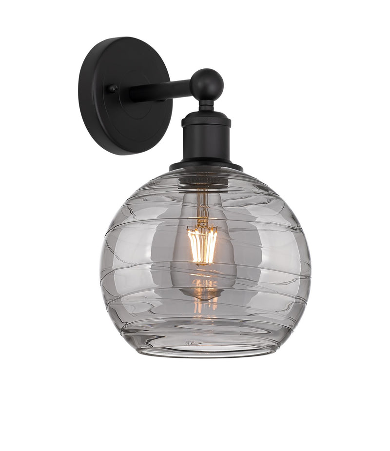 Innovations 616-1W-BK-G1213-8SM One Light Wall Sconce, Matte Black