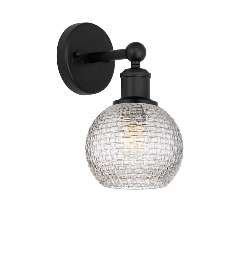 Innovations 616-1W-BK-G122C-6CL One Light Wall Sconce, Matte Black