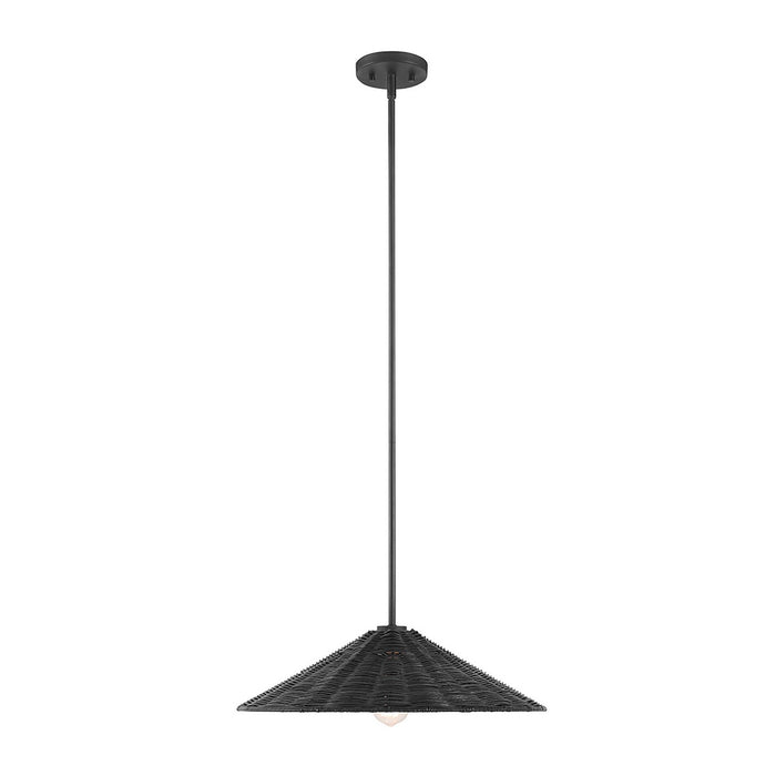 Meridian M7041MBK One Light Pendant, Matte Black