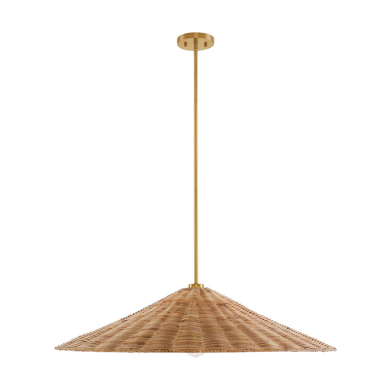 Meridian M7042NB One Light Pendant, Natural Brass