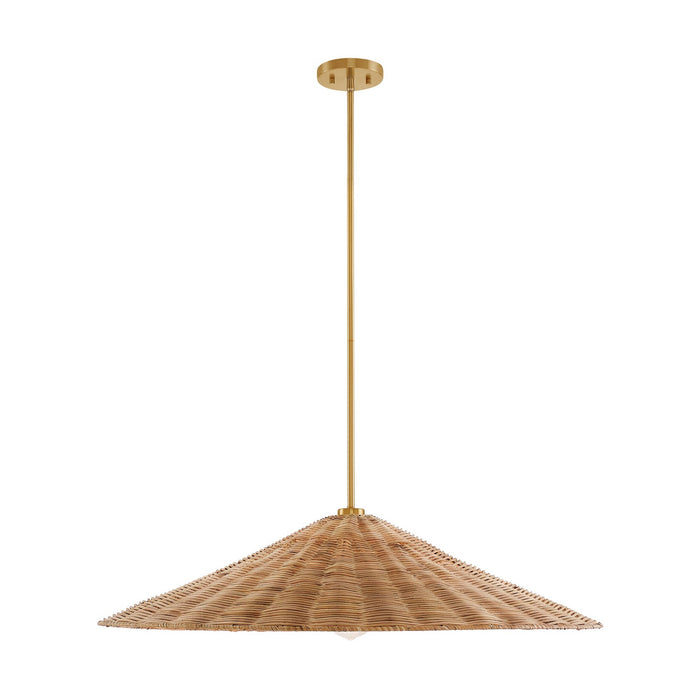Meridian M7042NB One Light Pendant, Natural Brass