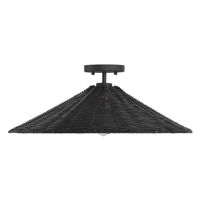 Meridian M60074MBK One Light Semi-Flush Mount, Matte Black