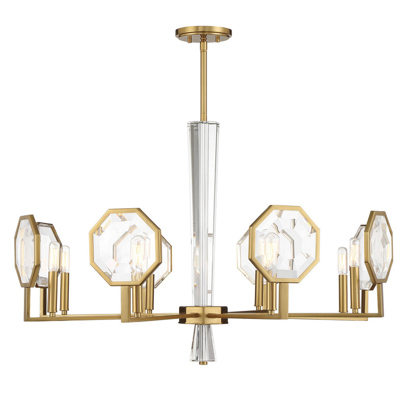 Savoy House 1-2218-8-322 Eight Light Chandelier, Warm Brass