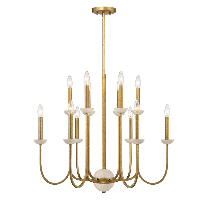 Savoy House 1-2294-12-262 12 Light Chandelier, Antique Gold