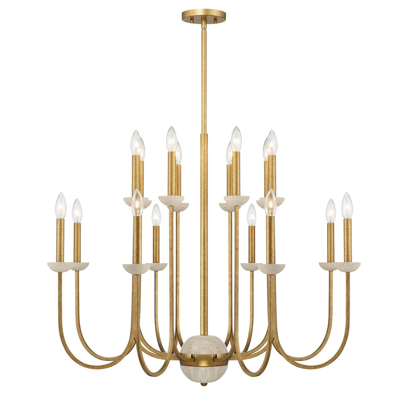 Savoy House 1-2296-16-262 16 Light Chandelier, Antique Gold