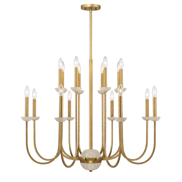 Savoy House 1-2296-16-262 16 Light Chandelier, Antique Gold
