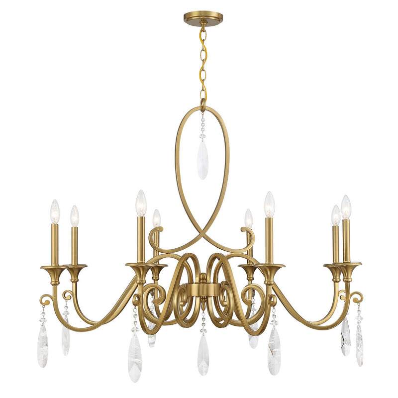 Savoy House 1-2702-8-322 Eight Light Chandelier, Warm Brass