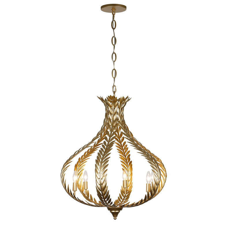 Savoy House 1-4000-6-31 Six Light Chandelier, Grecian Gold