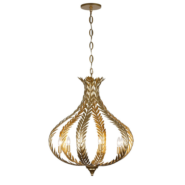 Savoy House 1-4000-6-31 Six Light Chandelier, Grecian Gold