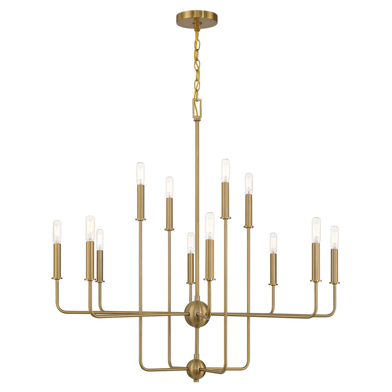 Savoy House 1-4046-12-322 12 Light Chandelier, Warm Brass
