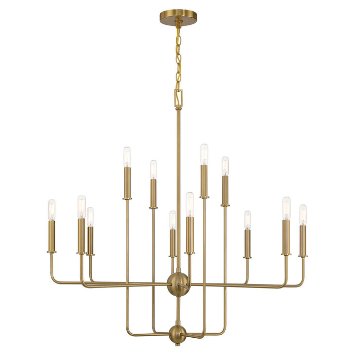 Savoy House 1-4046-12-322 12 Light Chandelier, Warm Brass