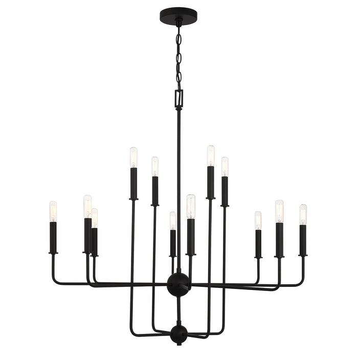 Savoy House 1-4046-12-89 12 Light Chandelier, Matte Black