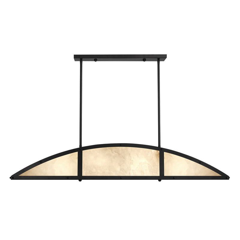 Savoy House 1-6219-4-89 Four Light Linear Chandelier, Matte Black