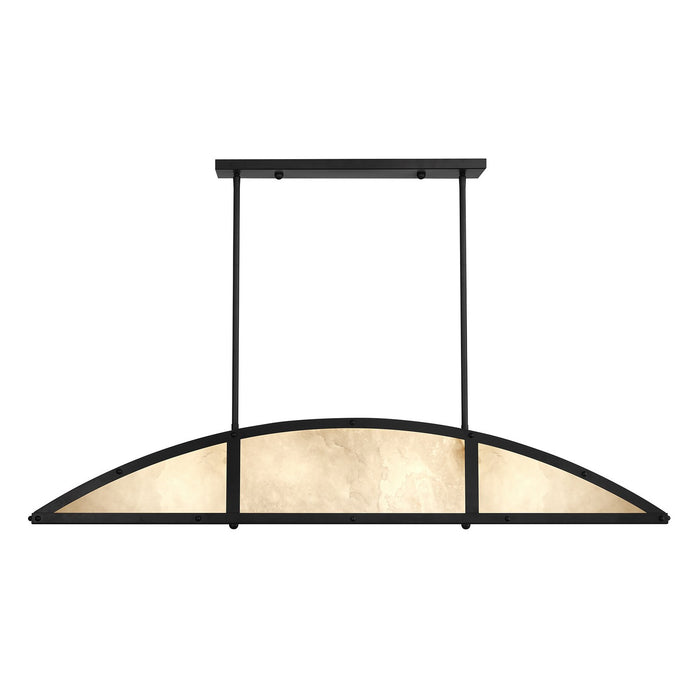 Savoy House 1-6219-4-89 Four Light Linear Chandelier, Matte Black