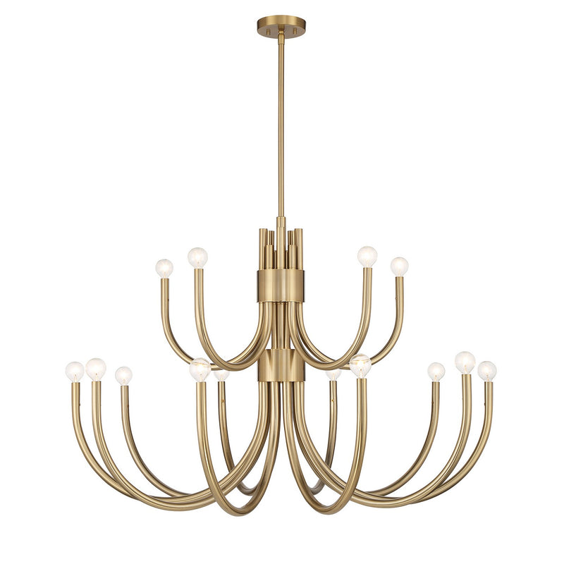 Savoy House 1-6682-15-127 15 Light Chandelier, Noble Brass