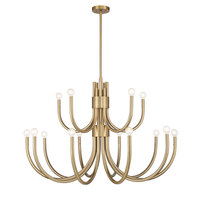 Savoy House 1-6682-15-127 15 Light Chandelier, Noble Brass
