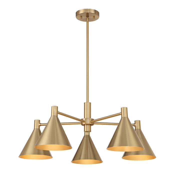 Savoy House 1-8004-5-127 Five Light Chandelier, Noble Brass