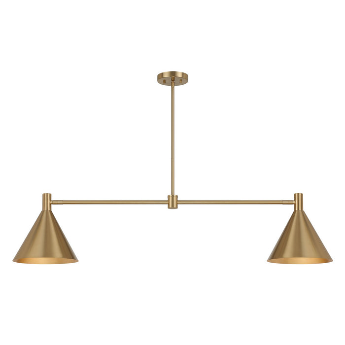 Savoy House 1-8005-2-127 Two Light Linear Chandelier, Noble Brass