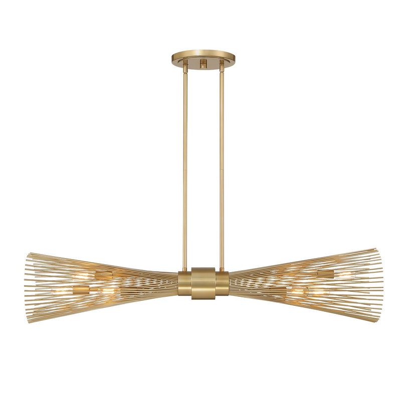 Savoy House 1-9601-6-171 Six Light Linear Chandelier, Burnished Brass