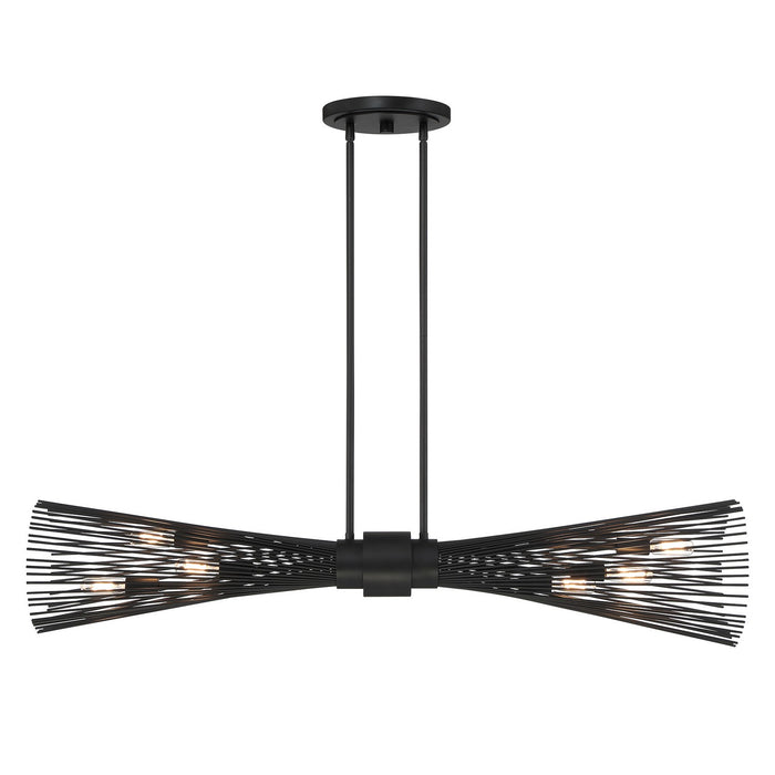 Savoy House 1-9601-6-89 Six Light Linear Chandelier, Matte Black