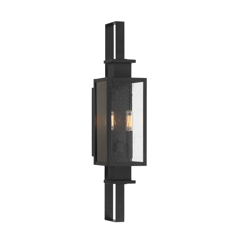 Savoy House 5-826-BK Two Light Outdoor Wall Lantern, Matte Black