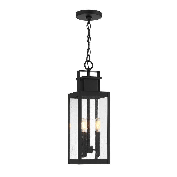 Savoy House 5-827-BK Three Light Outdoor Hanging Lantern, Matte Black
