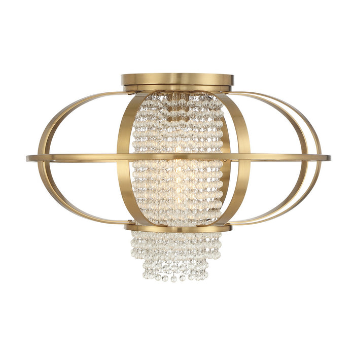 Savoy House 6-5218-1-322 One Light Flush Mount, Warm Brass