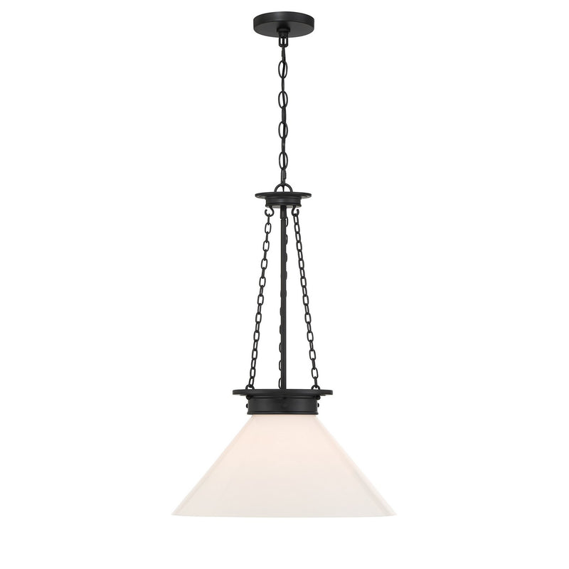 Savoy House 7-1011-1-89 One Light Pendant, Matte Black