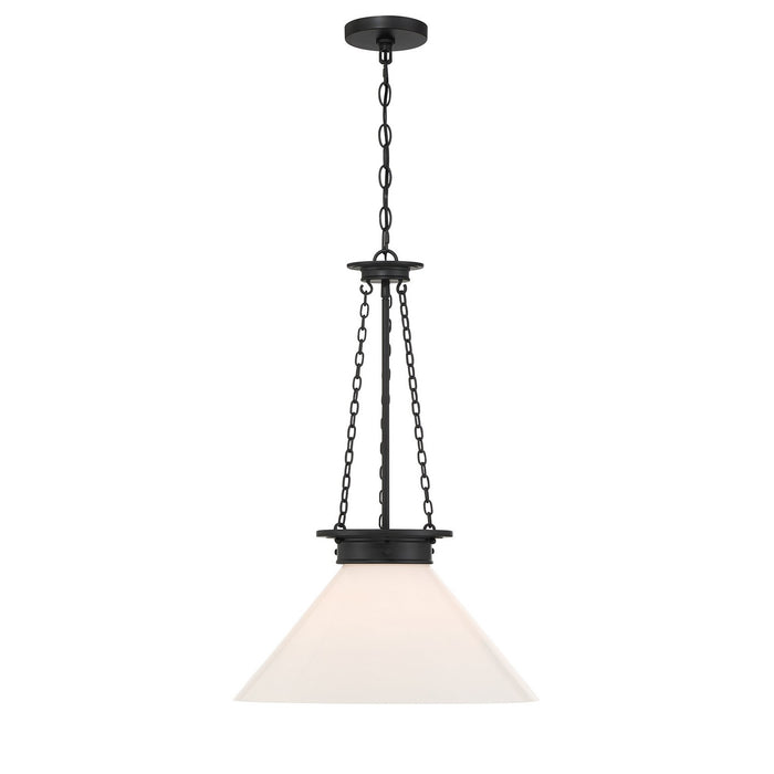 Savoy House 7-1011-1-89 One Light Pendant, Matte Black
