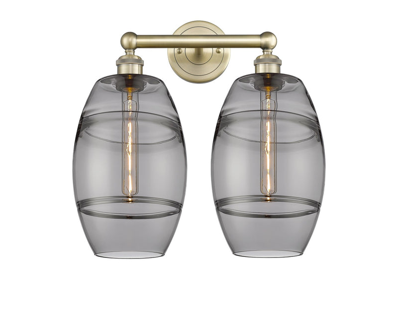 Innovations 616-2W-AB-G557-8SM Two Light Bath Vanity, Antique Brass