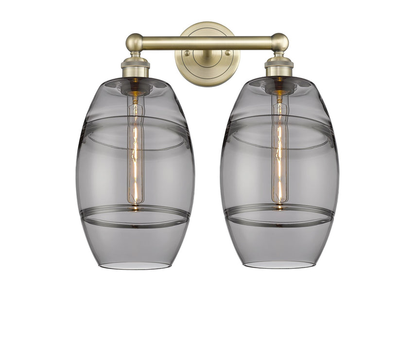 Innovations 616-2W-AB-G557-8SM Two Light Bath Vanity, Antique Brass