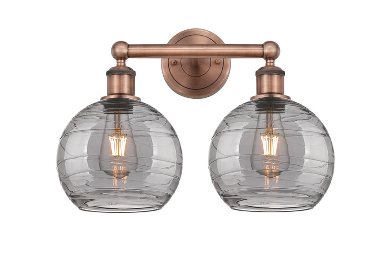Innovations 616-2W-AC-G1213-8SM Two Light Bath Vanity, Antique Copper