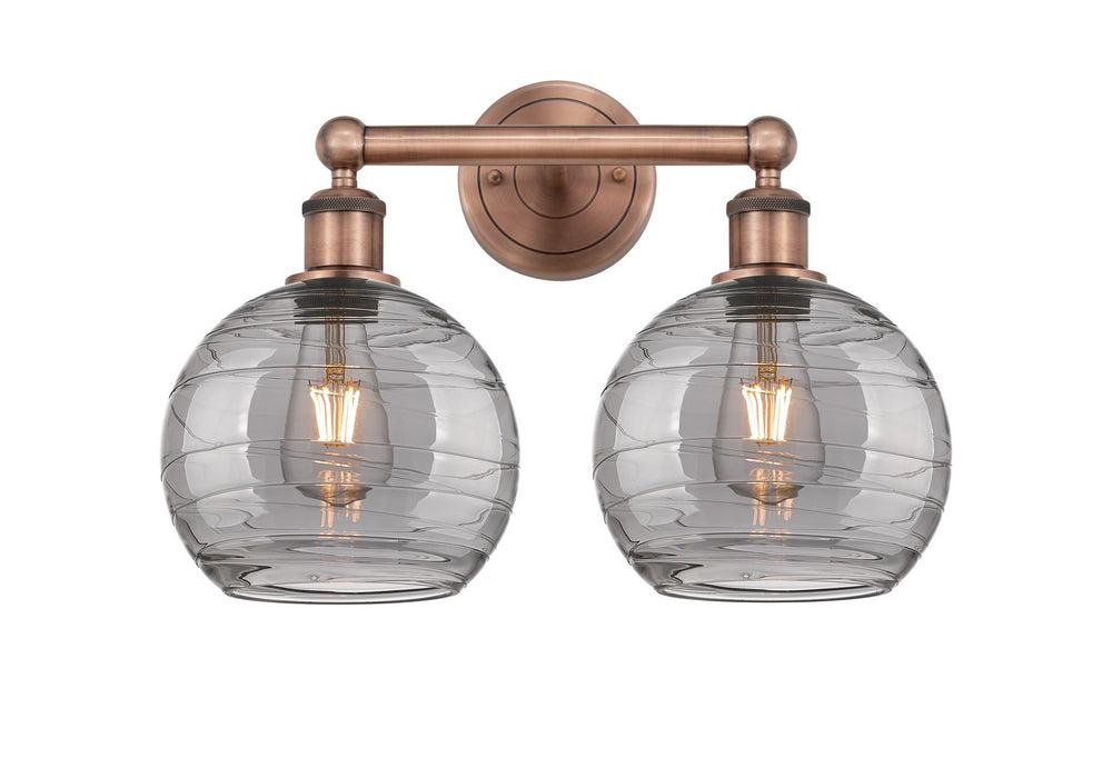 Innovations 616-2W-AC-G1213-8SM Two Light Bath Vanity, Antique Copper