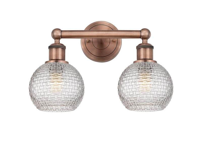 Innovations 616-2W-AC-G122C-6CL Two Light Bath Vanity, Antique Copper