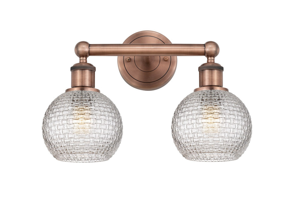 Innovations 616-2W-AC-G122C-6CL Two Light Bath Vanity, Antique Copper