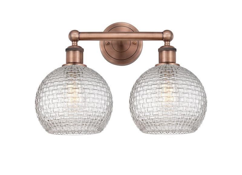 Innovations 616-2W-AC-G122C-8CL Two Light Bath Vanity, Antique Copper