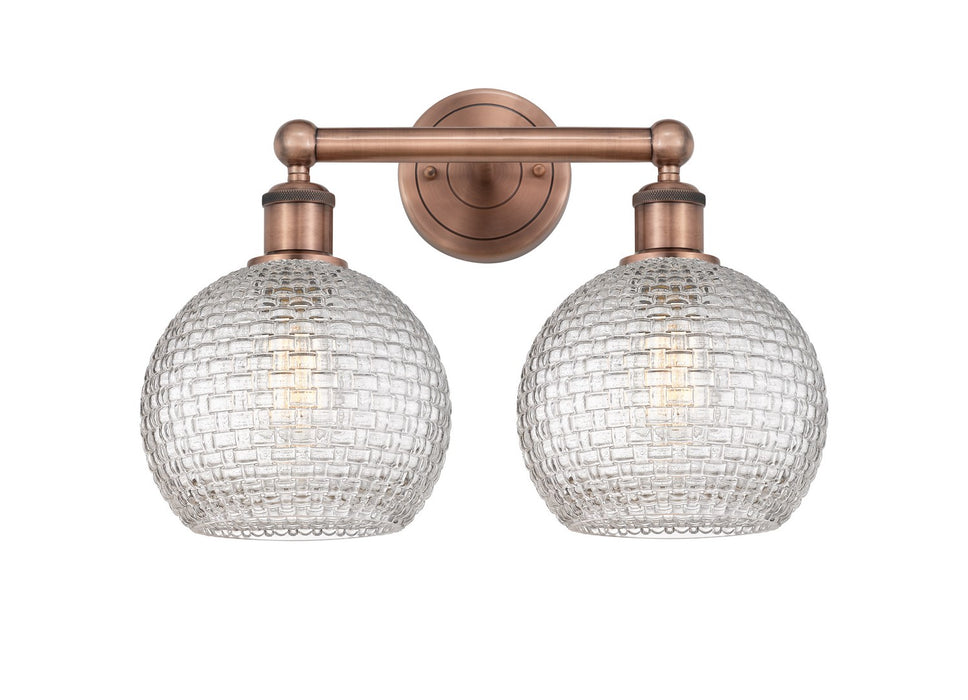 Innovations 616-2W-AC-G122C-8CL Two Light Bath Vanity, Antique Copper