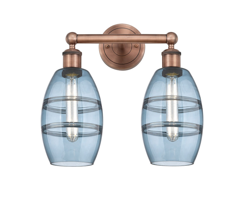 Innovations 616-2W-AC-G557-6BL Two Light Bath Vanity, Antique Copper