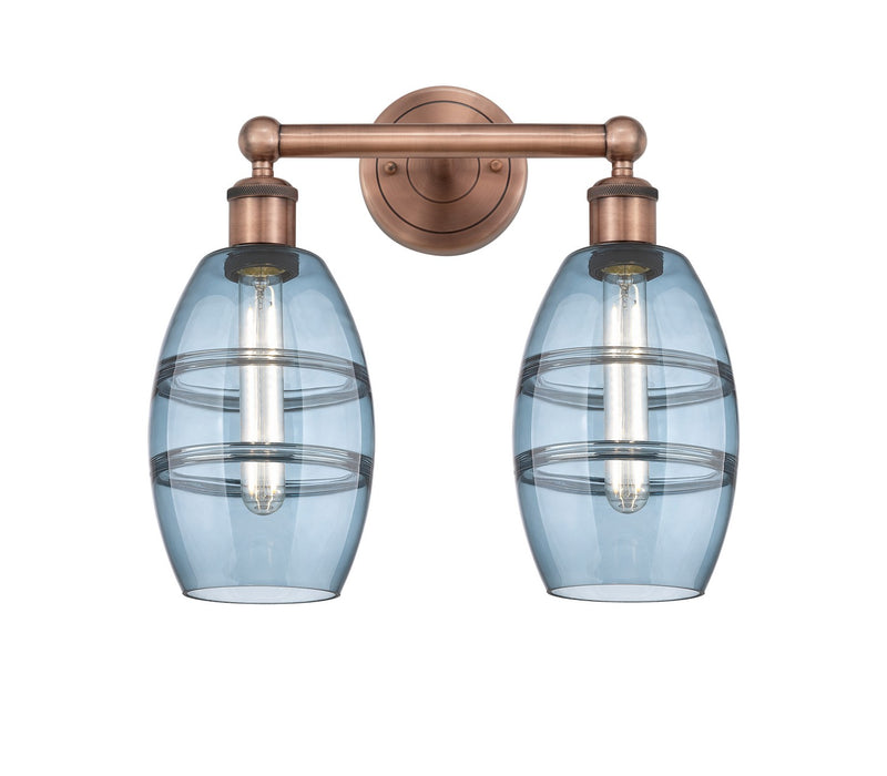 Innovations 616-2W-AC-G557-6BL Two Light Bath Vanity, Antique Copper