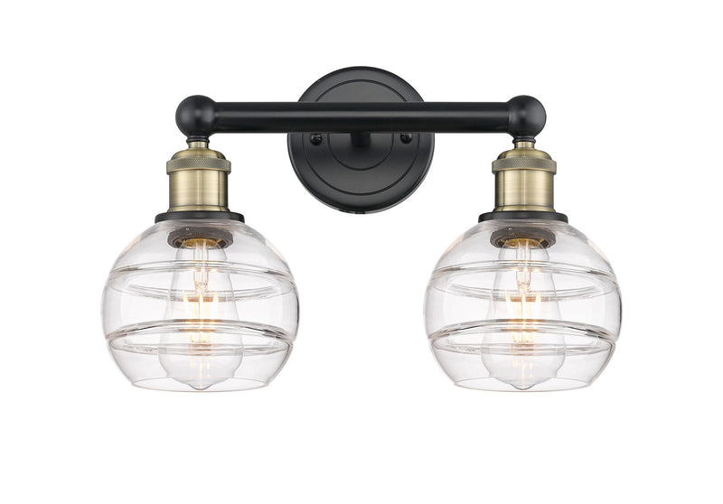 Innovations 616-2W-BAB-G556-6CL Two Light Bath Vanity, Black Antique Brass