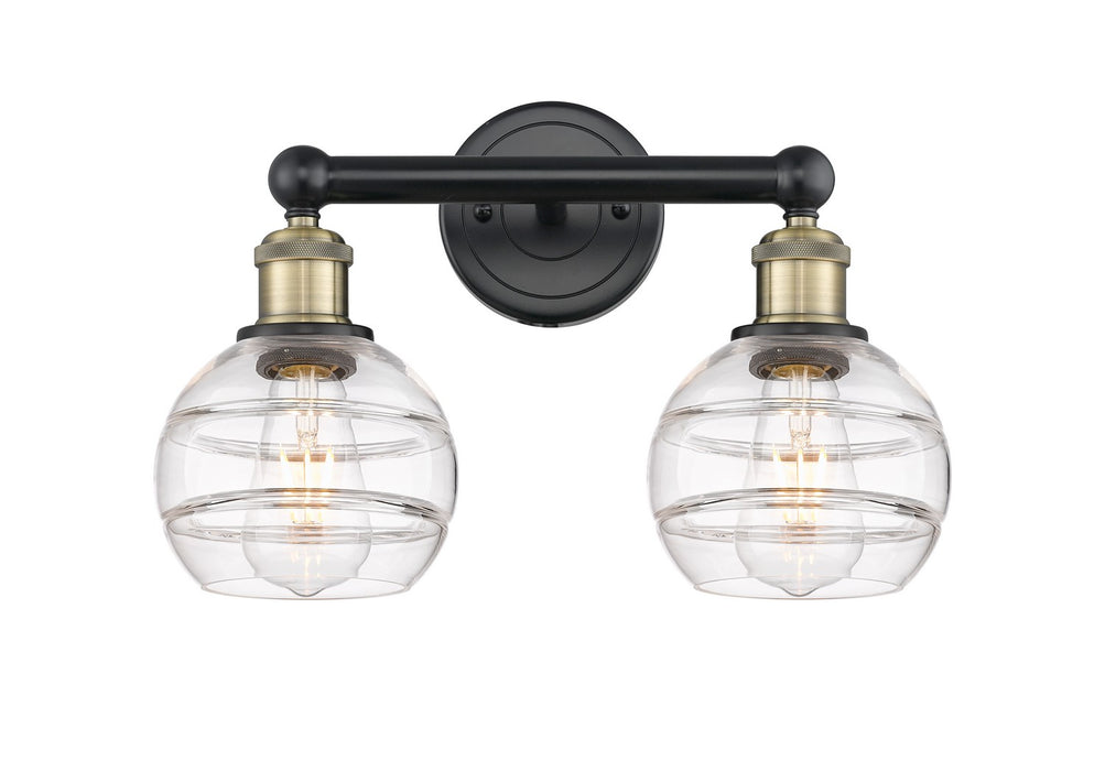 Innovations 616-2W-BAB-G556-6CL Two Light Bath Vanity, Black Antique Brass