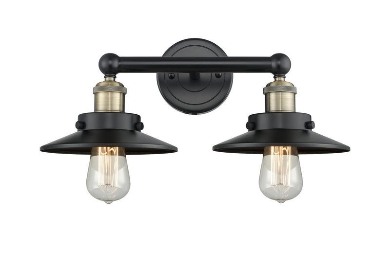 Innovations 616-2W-BAB-M6-BK Two Light Bath Vanity, Black Antique Brass