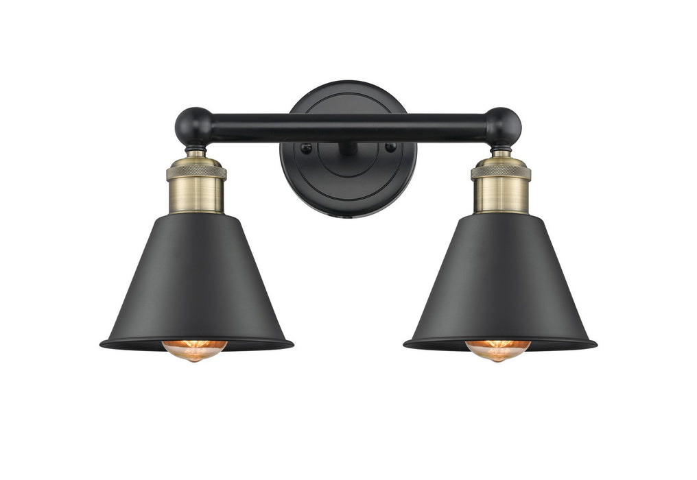 Innovations 616-2W-BAB-M8-BK Two Light Bath Vanity, Black Antique Brass