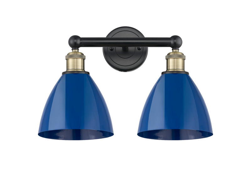 Innovations 616-2W-BAB-MBD-75-BL Two Light Bath Vanity, Black Antique Brass