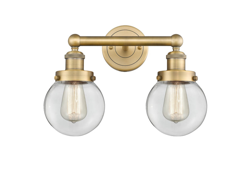 Innovations 616-2W-BB-G202-6 Two Light Bath Vanity, Brushed Brass