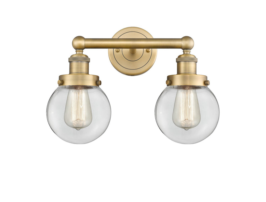 Innovations 616-2W-BB-G202-6 Two Light Bath Vanity, Brushed Brass
