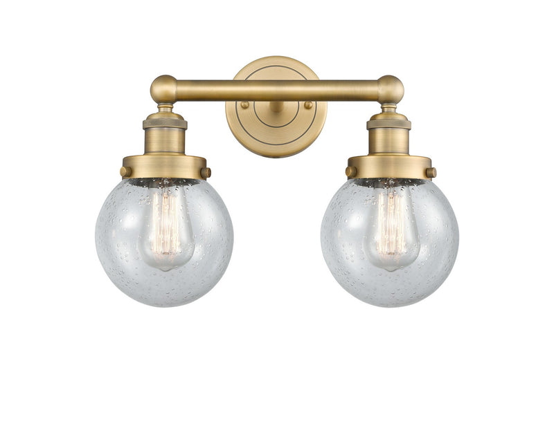 Innovations 616-2W-BB-G204-6 Two Light Bath Vanity, Brushed Brass