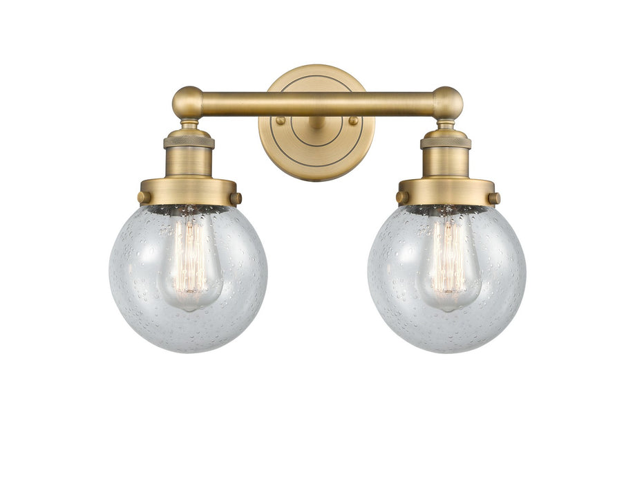 Innovations 616-2W-BB-G204-6 Two Light Bath Vanity, Brushed Brass