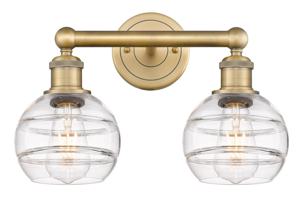 Innovations 616-2W-BB-G556-6CL Two Light Bath Vanity, Brushed Brass